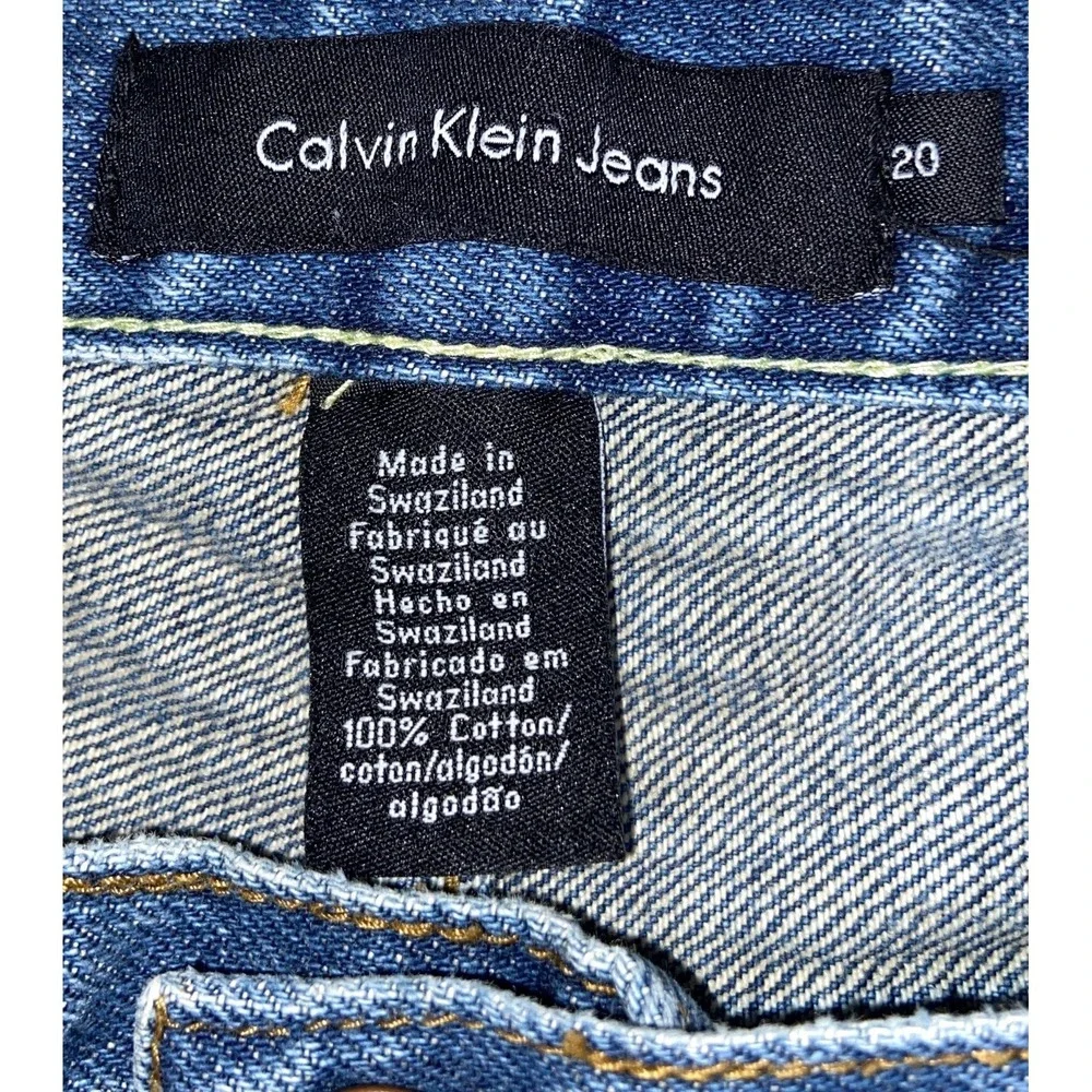 Calvin Klein Jeans Y2K Wide Leg Faded Blue Denim Jeans 30x30 100% Cotton
